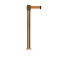 Montour Line Stanchion Belt Barrier Fixed Base Sat.Brass Post 16ft.Orange Belt MX650F-SB-OR-160